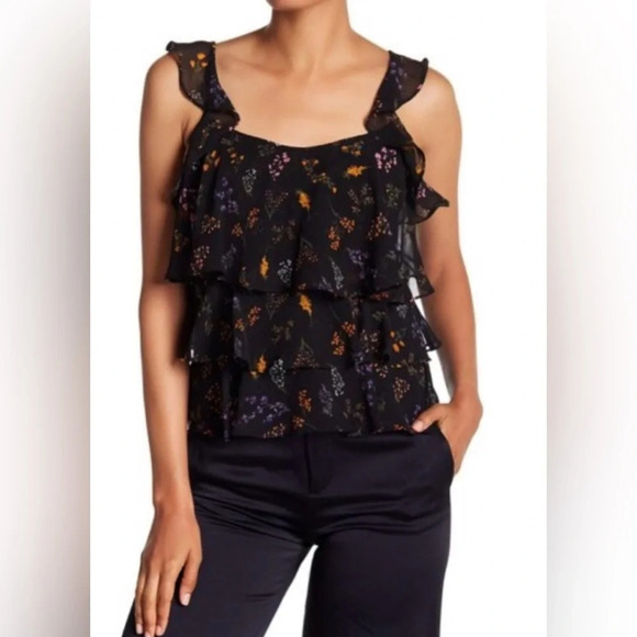Rebecca Minkoff Tops - Rebecca Minkoff Ruffle Sleeve Top Size‎ Small Self Tie Back